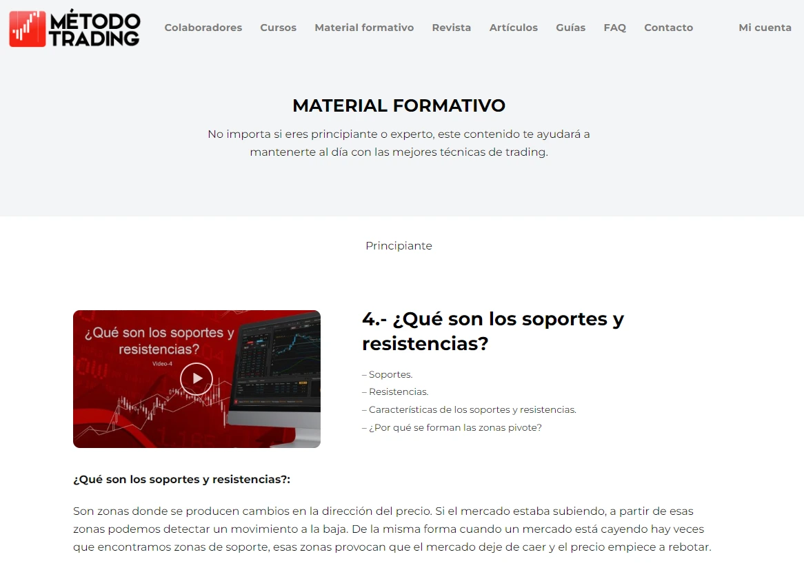 método trading: soportes y resistencias