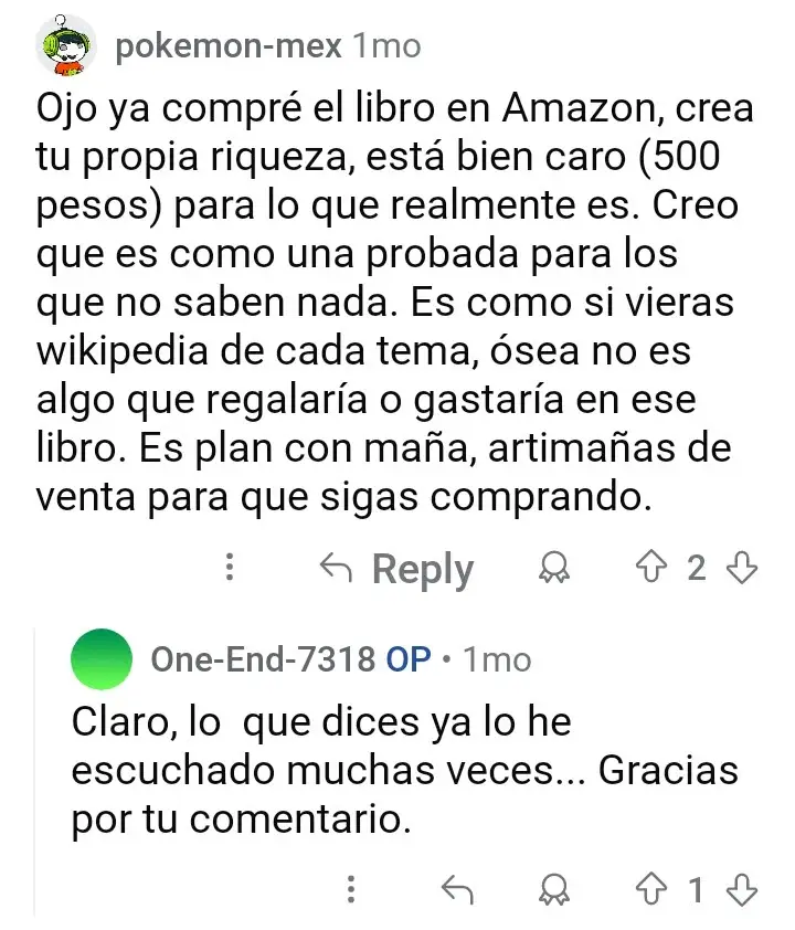 Seminario Creando Riqueza Opinines